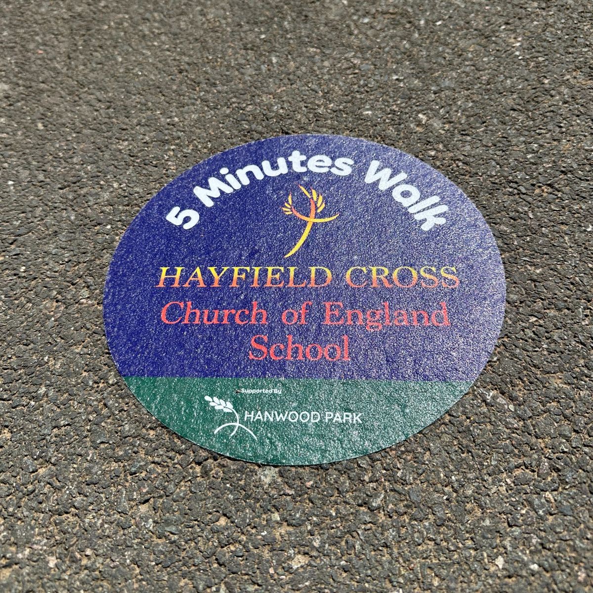 HC 5 mins pavement sticker.