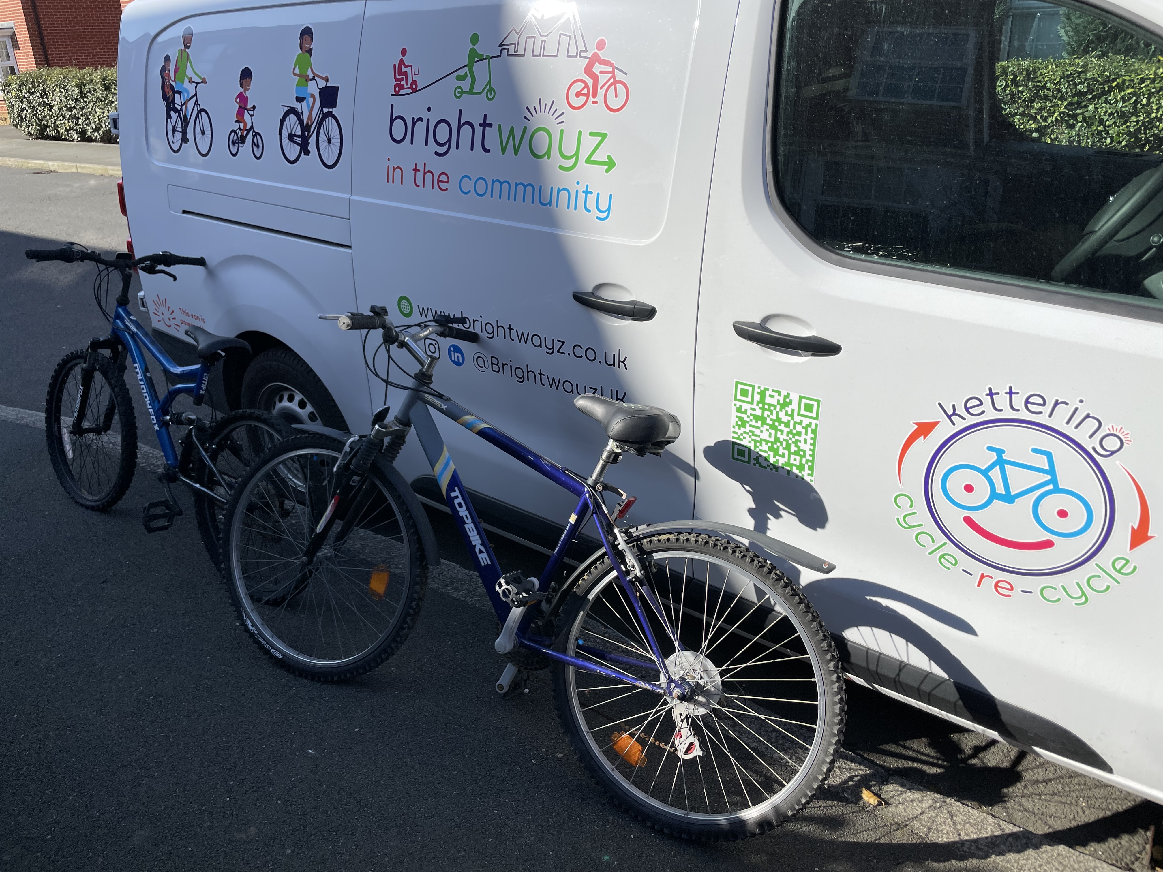 Van with bikes in front!.