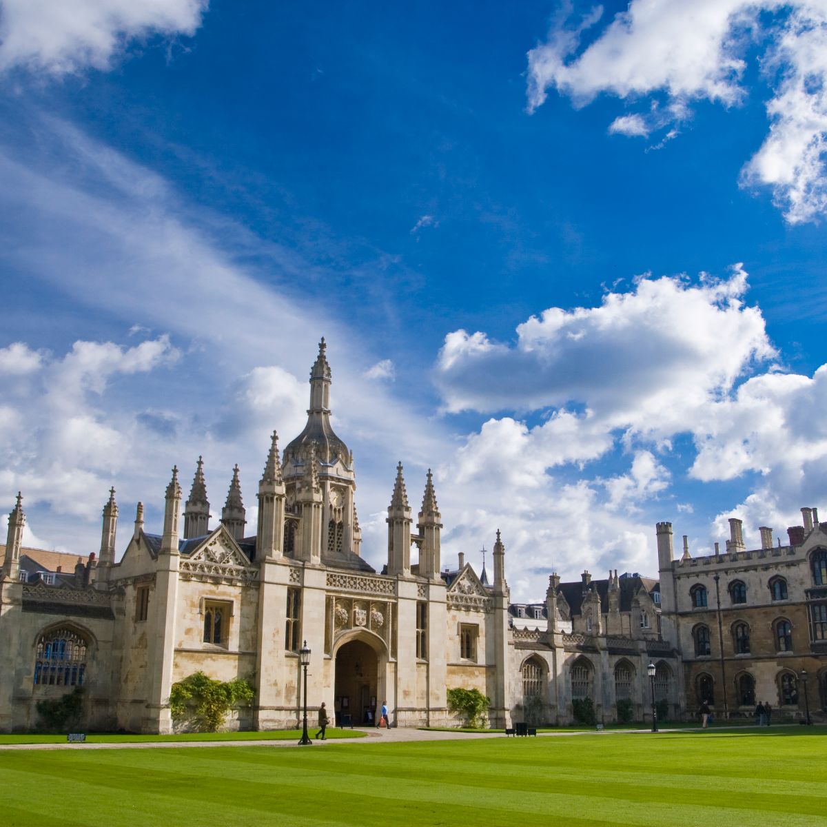 Cambridge University with a blue sky