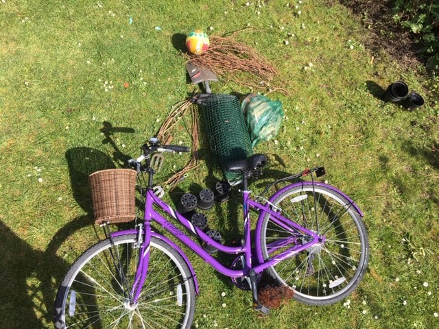 Bicycle on the floor.