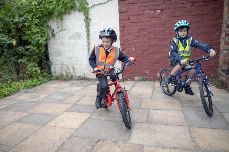 Kids on bikes.