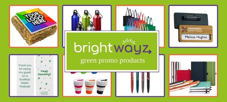 Green promo logo and products montage.