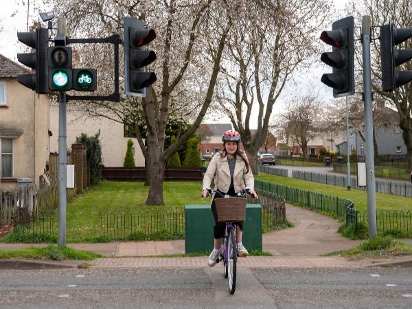 Bike on the road crossing.