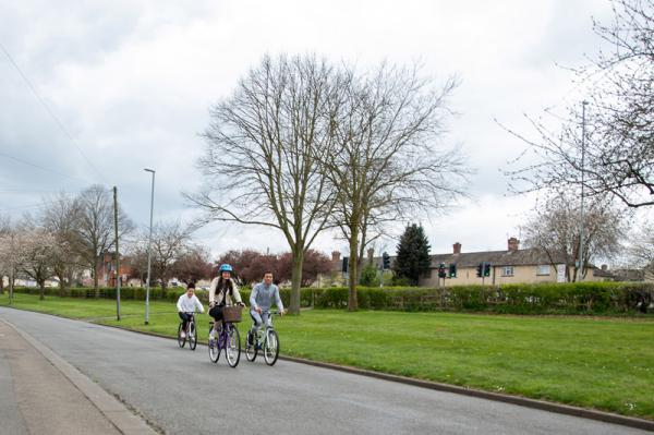 People cycling.