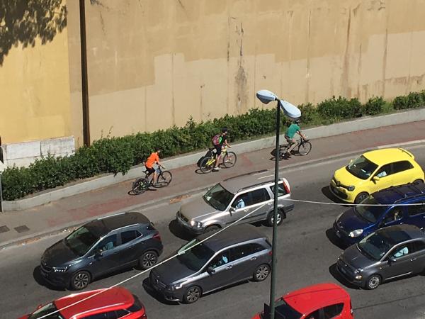 Cycling on the roads.