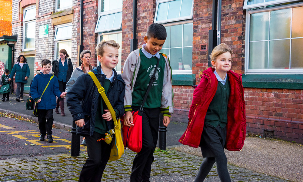 Kids Walking to School.