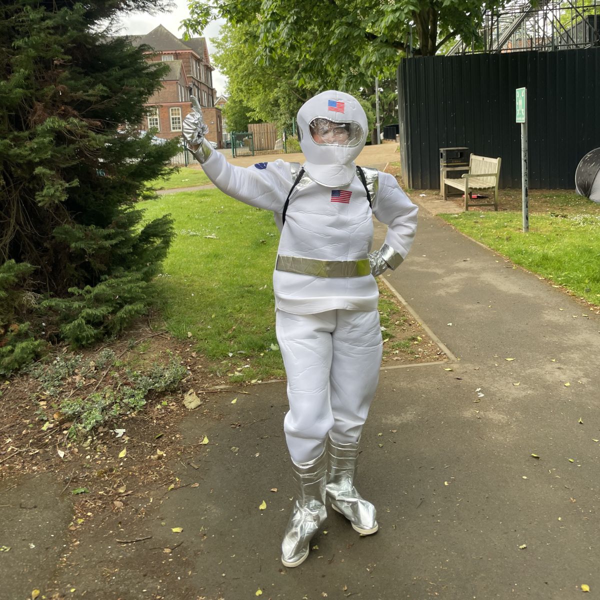 Alison as an astronaught.