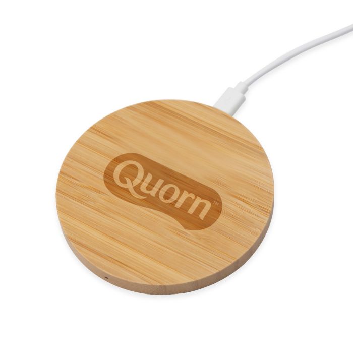 Bamboo Circle Wireless Charger with one colour print