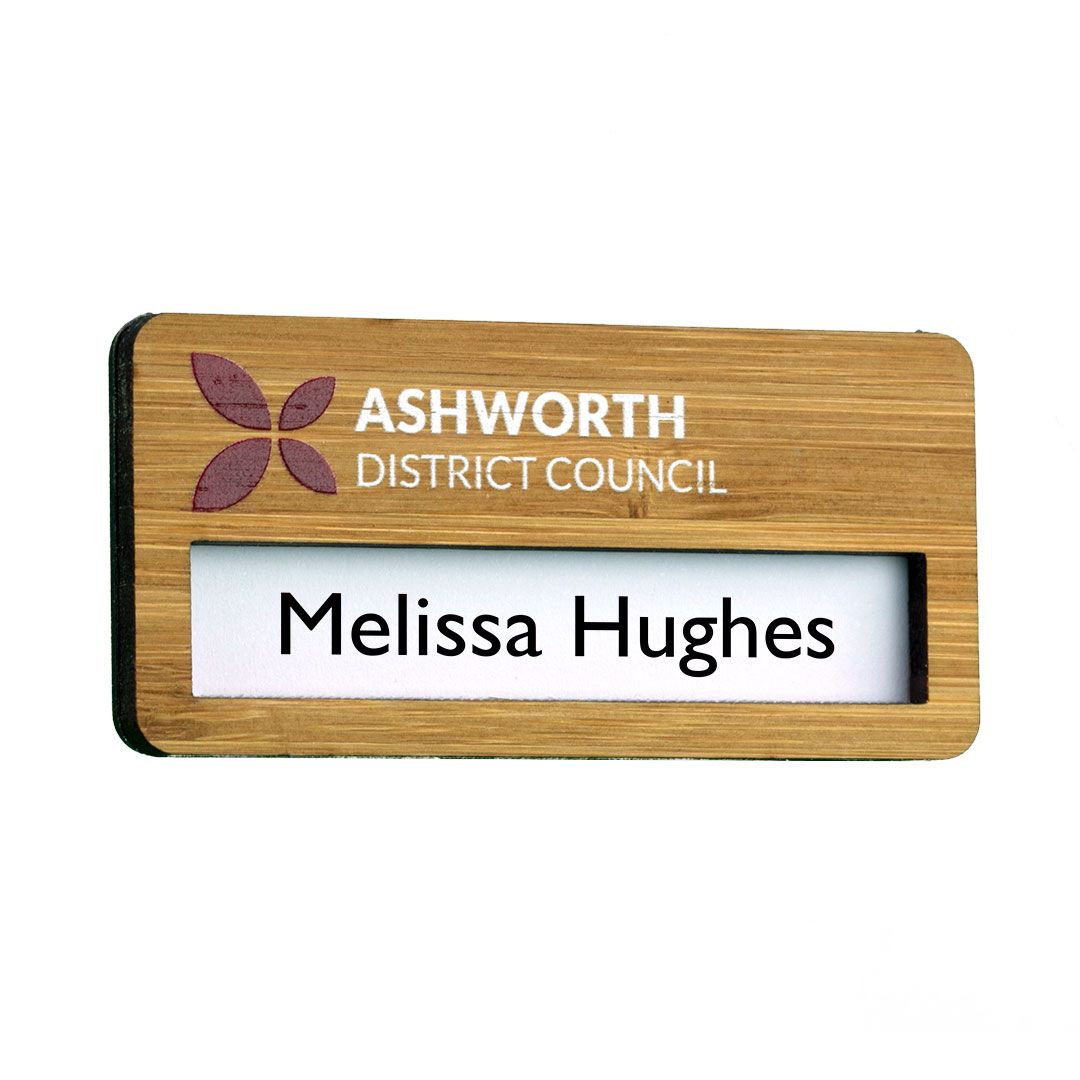 Bamboo Reusable Name Badges