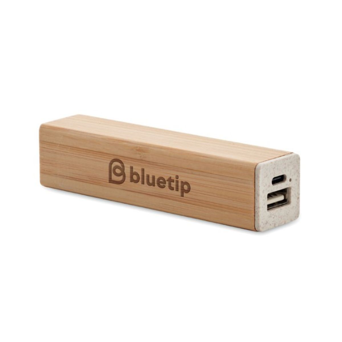 Bamboo Powerbank Charger with one colour print