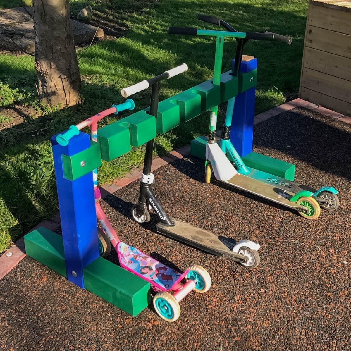 Wooden Scooter Rack