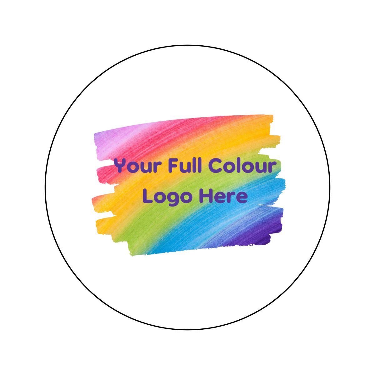 White Circle Stickers, Full-Colour Print