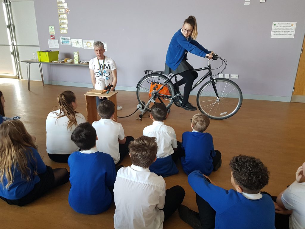 Smoothie making bicycle.