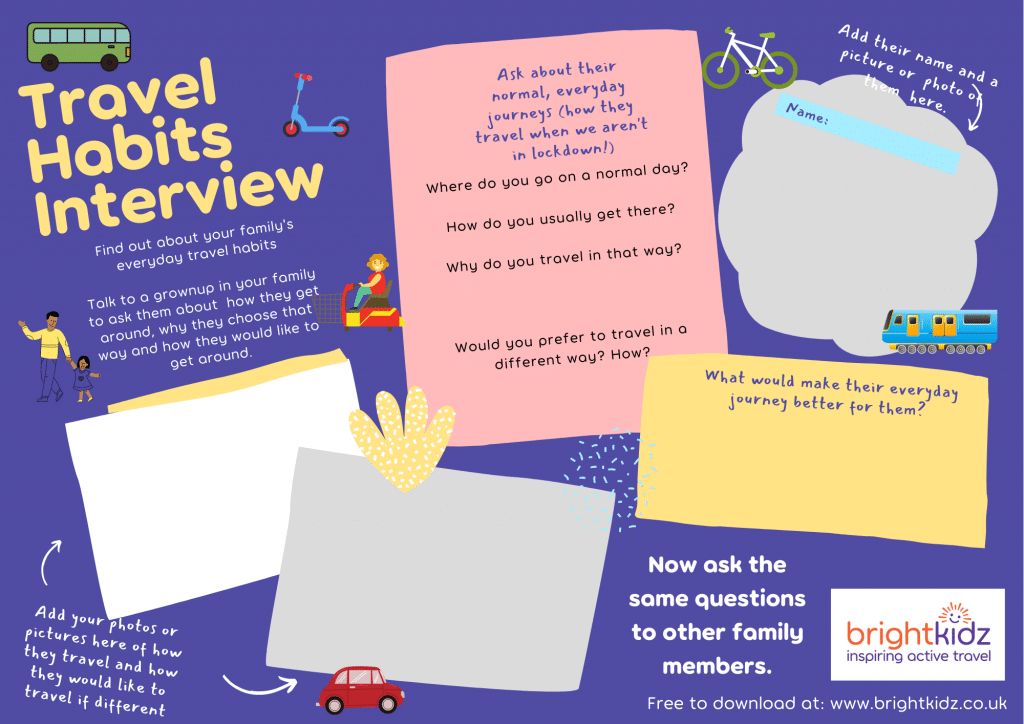 Travel Habits Interview Worksheet.