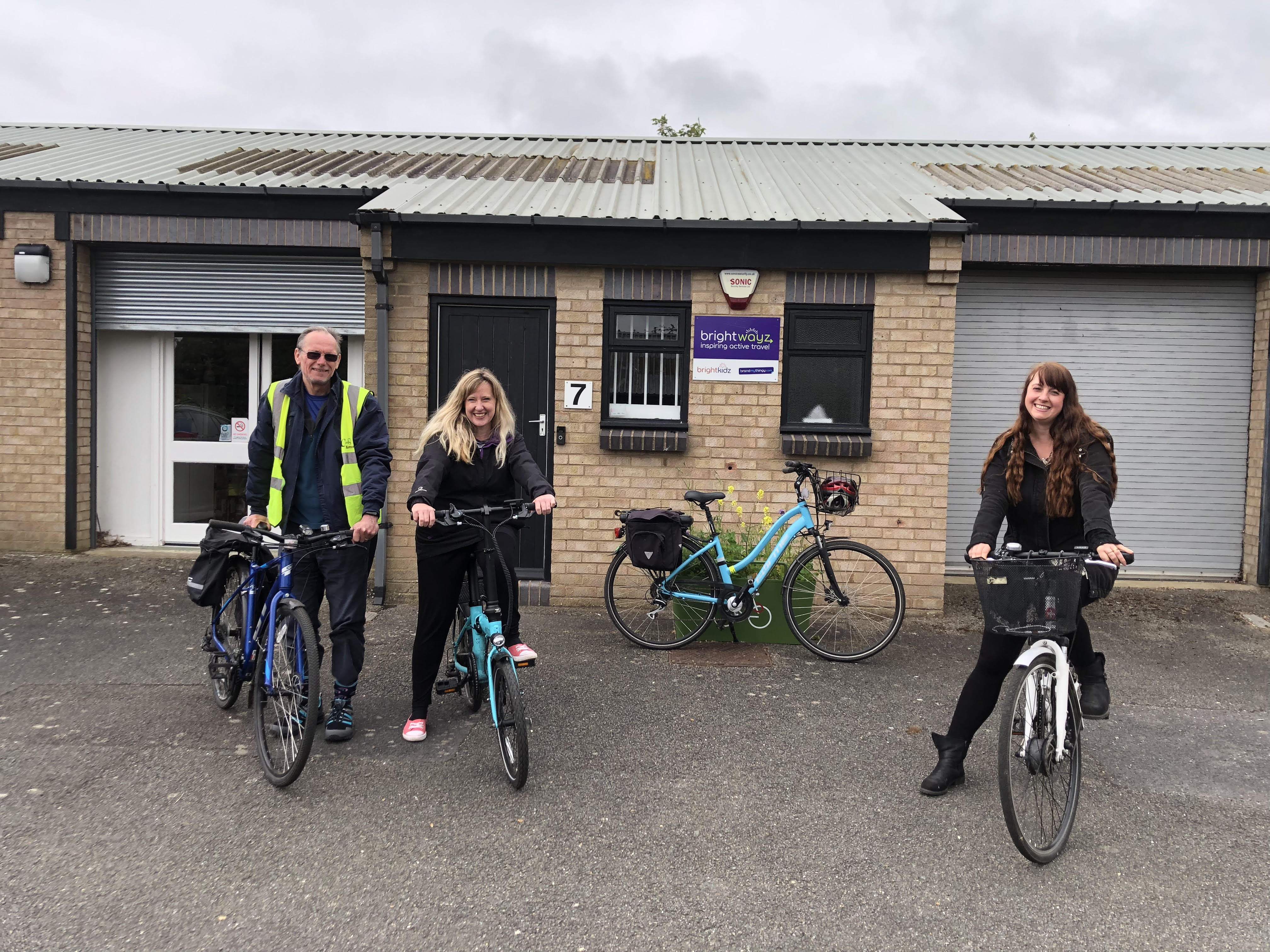 Brightwayz Team of three taking part in bike week